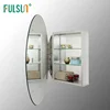Recessed mount beveled edge Oval double side mirror door aluminium medicine bathroom mirror cabinet