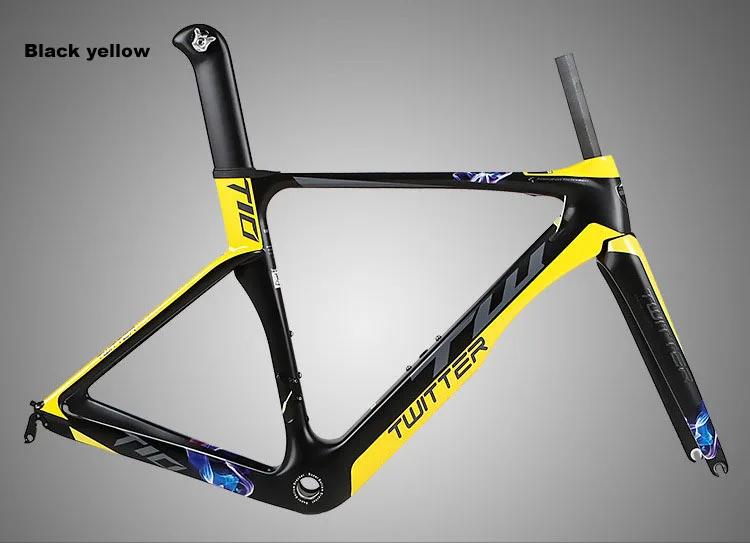 black and yellow road bike