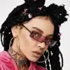 New Style Fashionable Women Retro Sun glasses Rectangle 2019 Metal Small Framed Sunglasses