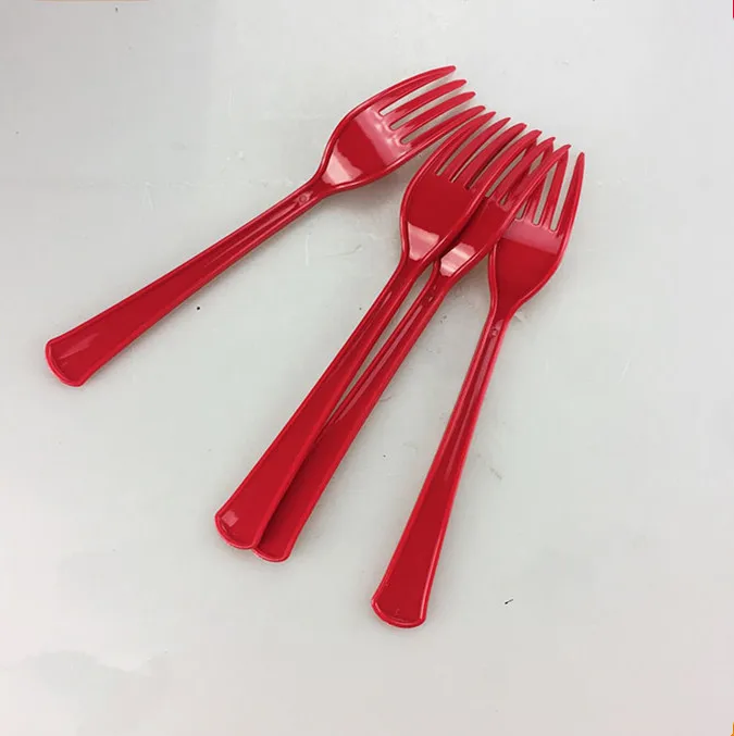 plasic kids red fork cutlery set