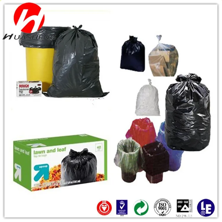 Disposable Biodegradable Trash Bin Liners Poly Plastic Garbage Bags