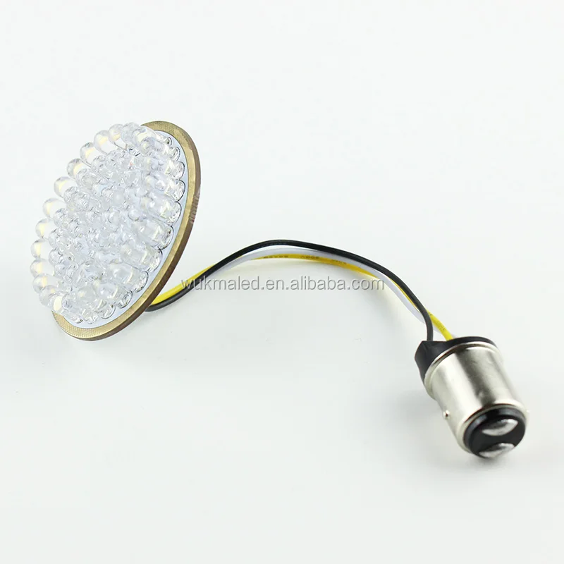 2" Bullet Style 1157  White Amber Front  Led Turn Signal Inserts Light For Motorcycle