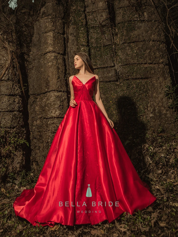 red long frocks for ladies