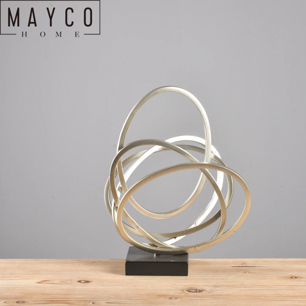 Mayco Modern Metal Circular Geometric Welded Sculpture Table Arts And
