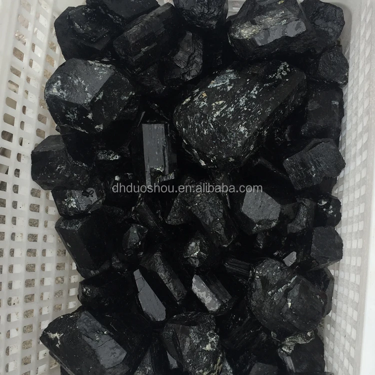 wholesale natural rough gemstone black uncut tourmaline for jewelry making