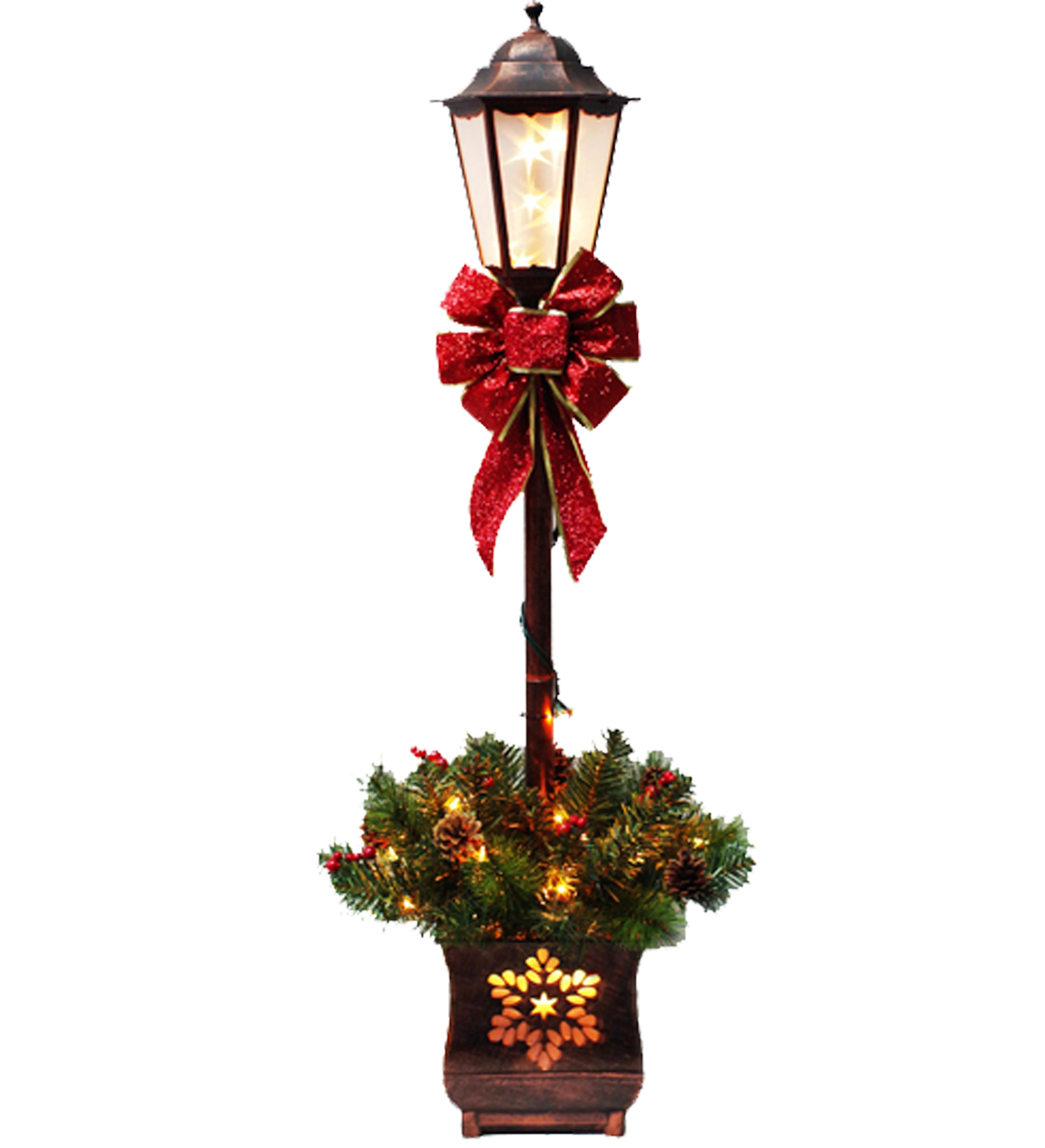 Pre Lit 4 Christmas Lamp Post Tree With Clear Incandescent Buy