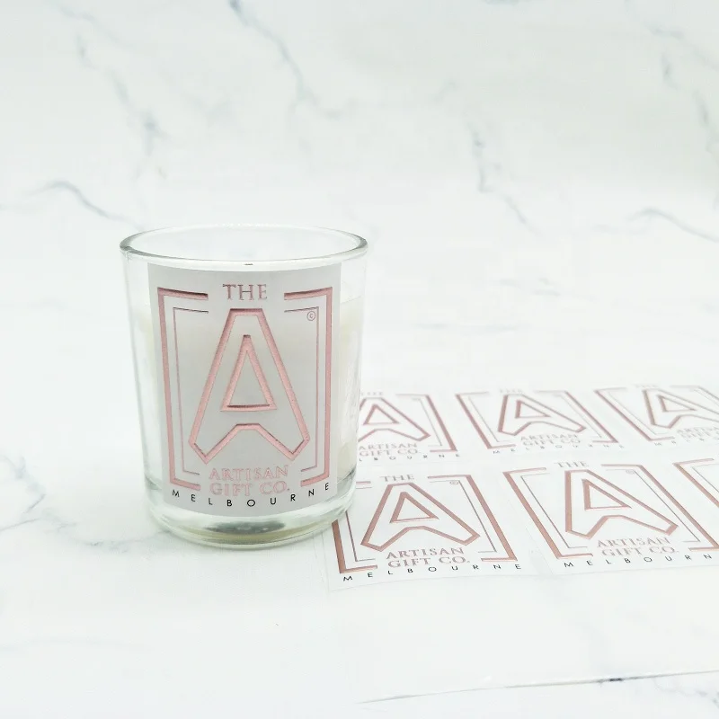 Customized Luxury Design Printing Adhesive Wax Candle Personal Stickers For Candles Decoration