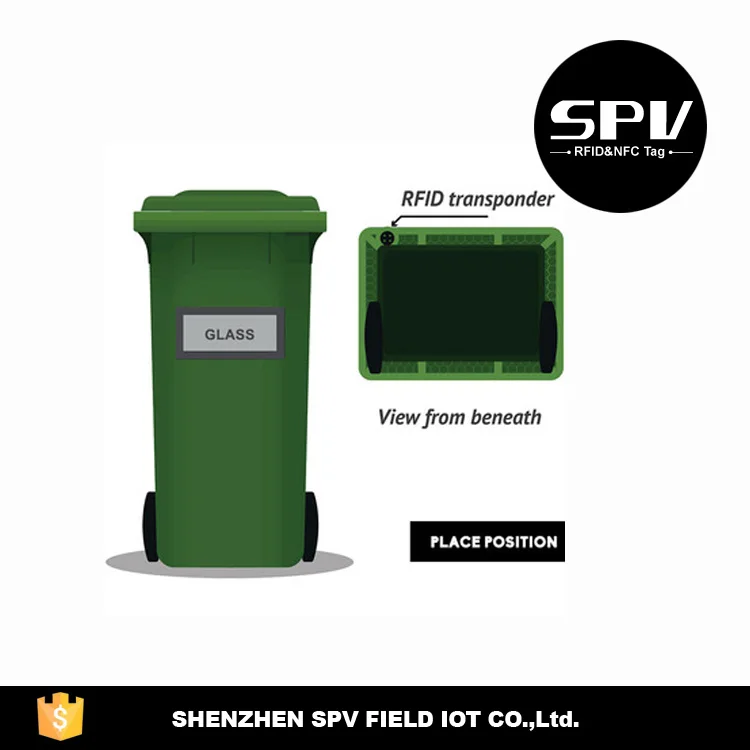 Passive Garbage Bin Tag Uhf Iso180006c Waste Worm Bin Tag Metallic