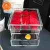 Custom Acrylic Flower Box With Drawer For 9 Rose High Quality Clear Acrylic Box With Preserved Flower