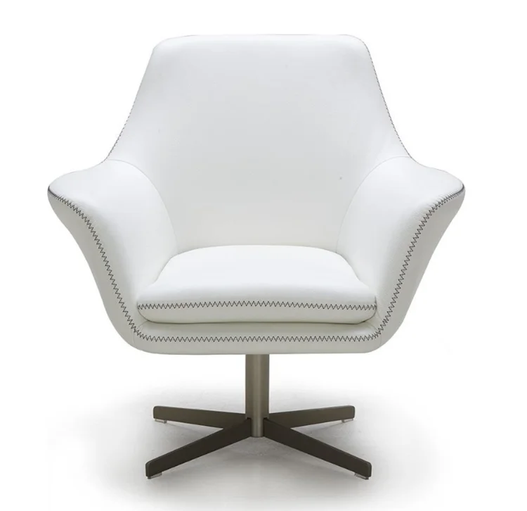 European Grey Modern Leather Swivel Lounge Chair High Quality European Grey Modern Leather Swivel