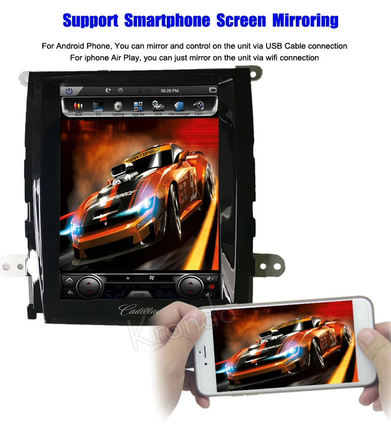 Krando Android 10.4" Tesla Vertical Screen Car Audio Dvd Gps Radio For