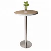 Water Mark Resistant Concise Designed Well Brushed Metal Stainless Steel Bar Table For Outdoor Use