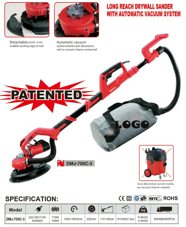 Long Reach Drywall Sander With Auto Vacuum High Quality Cheap Sander