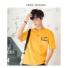2019 China Apparel Factory Customized New Organic 100% Cotton Yellow Tshirt Men