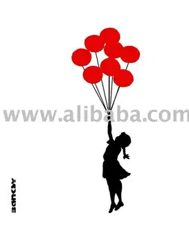 Banksy White Girl Balloons Framed Canvas Print Gift Buy Banksy