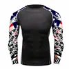 Custom Lycra Fabric Mens Compression Shirts USA Confederate Gadsden Flag Rash guard Sets