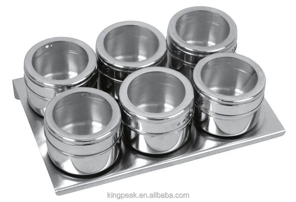 2019 Hot Sale Stainless Steel Magnetic Spice Jars Food Storage Spice Jars Stainless Steel Masala Spice Container Buy Stainless Steel Glass Spice Jar Rectangular Stainless Steel Food Container Airtight Glass Storage Jar Product