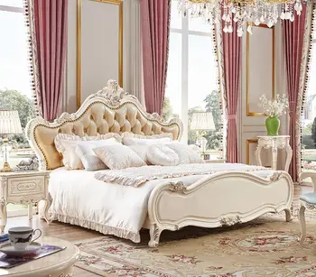 Royal Luxury Pink Style Princess Leather Bedroom Sets ...