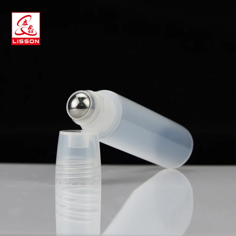 30ml clear roller plastic tube with metal roller for massage cream