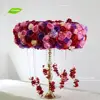 GNW Shenzhen maker crystal candelabra table centerpiece burgundy flower ball artificial flower in china