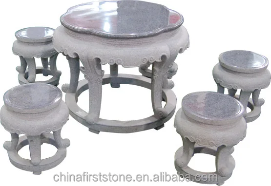 Natural Rocking Stone Outdoor Table and Chair Set For Park