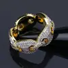 KRKC&CO 18K Gold Iced Out G-Link Ring Hip Hop Jewelry for amazon/ebay/wish online store for Wholesale Agent in Stock