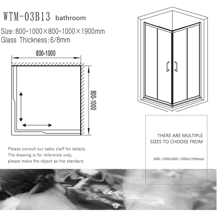 2019 New Design Two Sliding Glass Simple Shower Room With Aluminium Alloy Frame