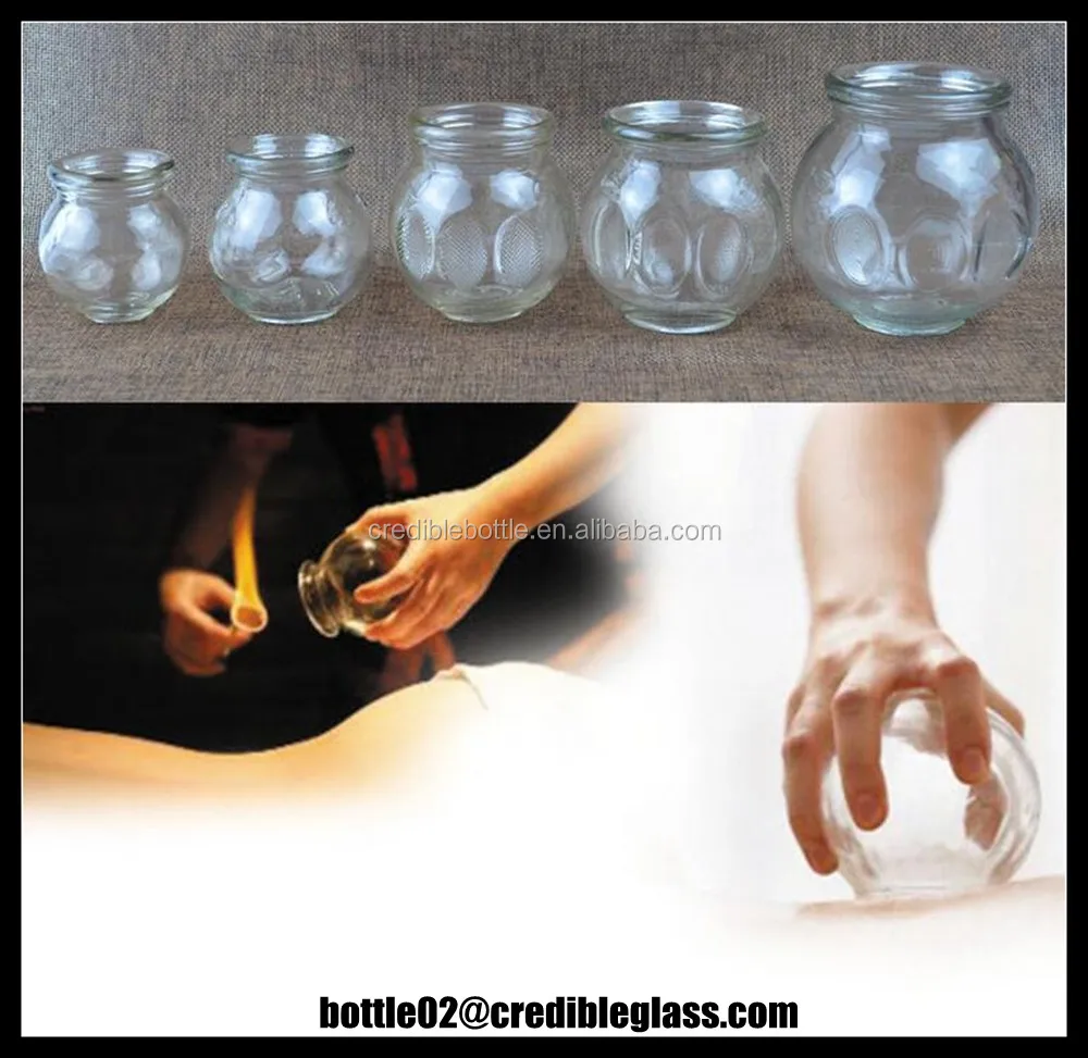 New Year Promotion Gift Glass Massage Cups Set,Fire Glass Cupping Jar