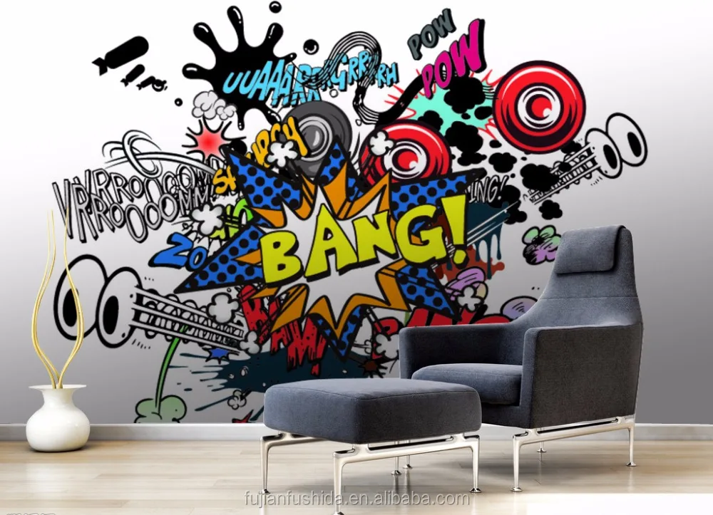 Muur stencils, woonkamer 3d behang, interieur 3d behang wallpapers ... Woonkamer behang koper