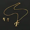 alphabet jewelry set letter jewelry necklace earring set stainless steel no fade no tarnish letter jewelery set