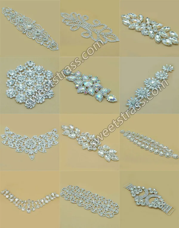 Bead Rhinestone Crystal Embellishments For Prom Wedding Dresses And