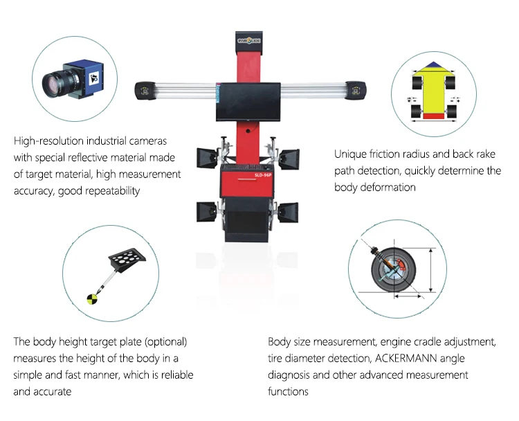 Sld96p Wheel Alignment Equipment Truck 3d 4 Wheel Alignment Machine