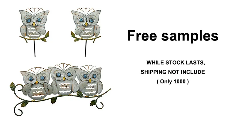 2019 new pe coated metal cute owl garden stake holder connectors