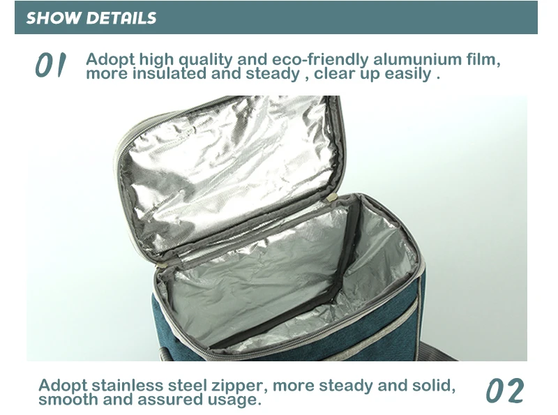 Insulated Reusable Bulk Men Box Lunch Bag,  Large Thermal Waterproof Aluminium Foil Custom Coles Medical Beer Wine Cooler Bag+