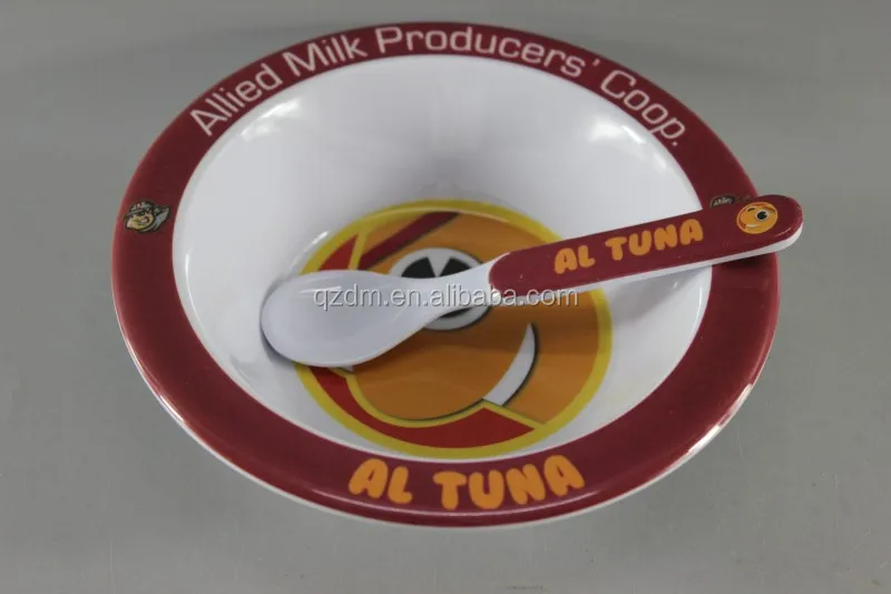 6.5 "Melamine Dinner bowl + spoon set for Kid's
