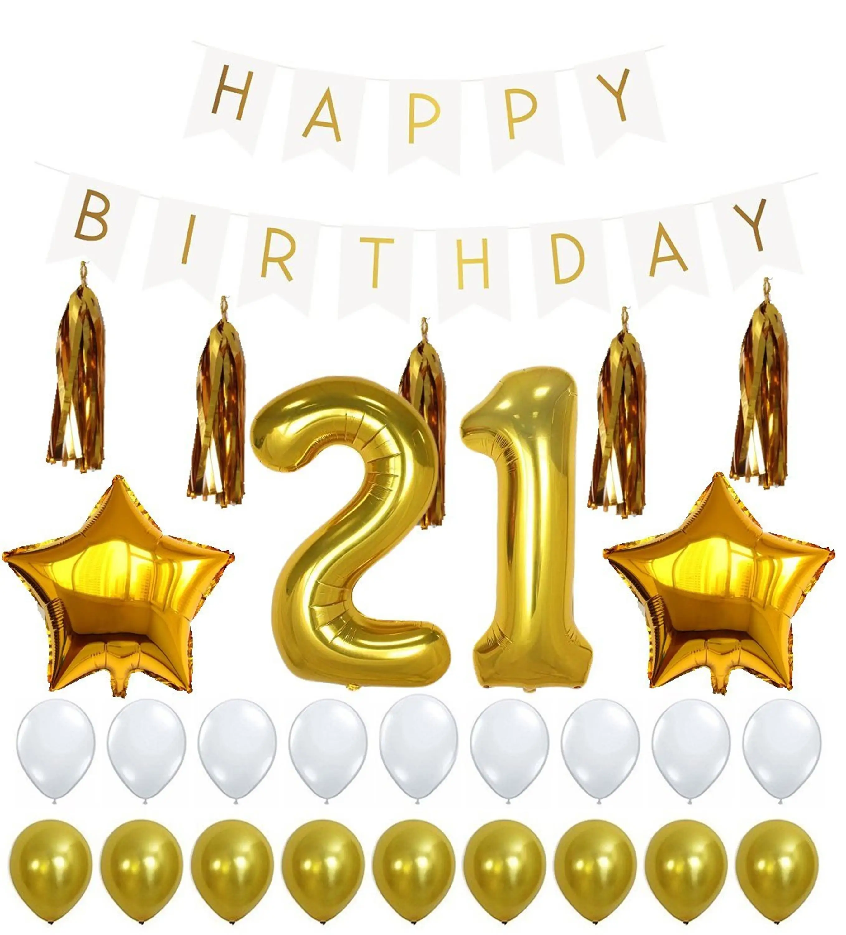 28 Pcs Tissue Paper Tassel Happy Birthday Banner 12 40 Latex