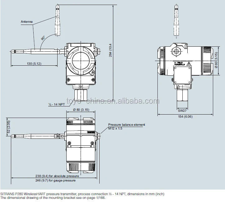 Siemens Sitrans P280 Series Pressure And Pressure Transmitter With