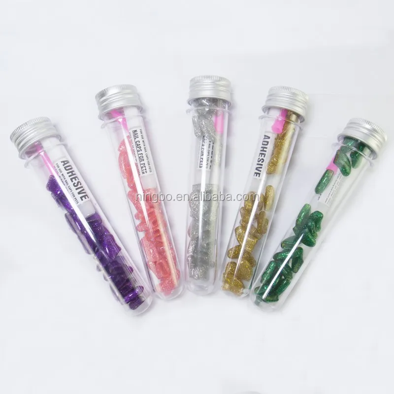 Special Glitter Colour For Soft Silicone Dog Nail Caps Pet Paw Claw Protector Grooming With