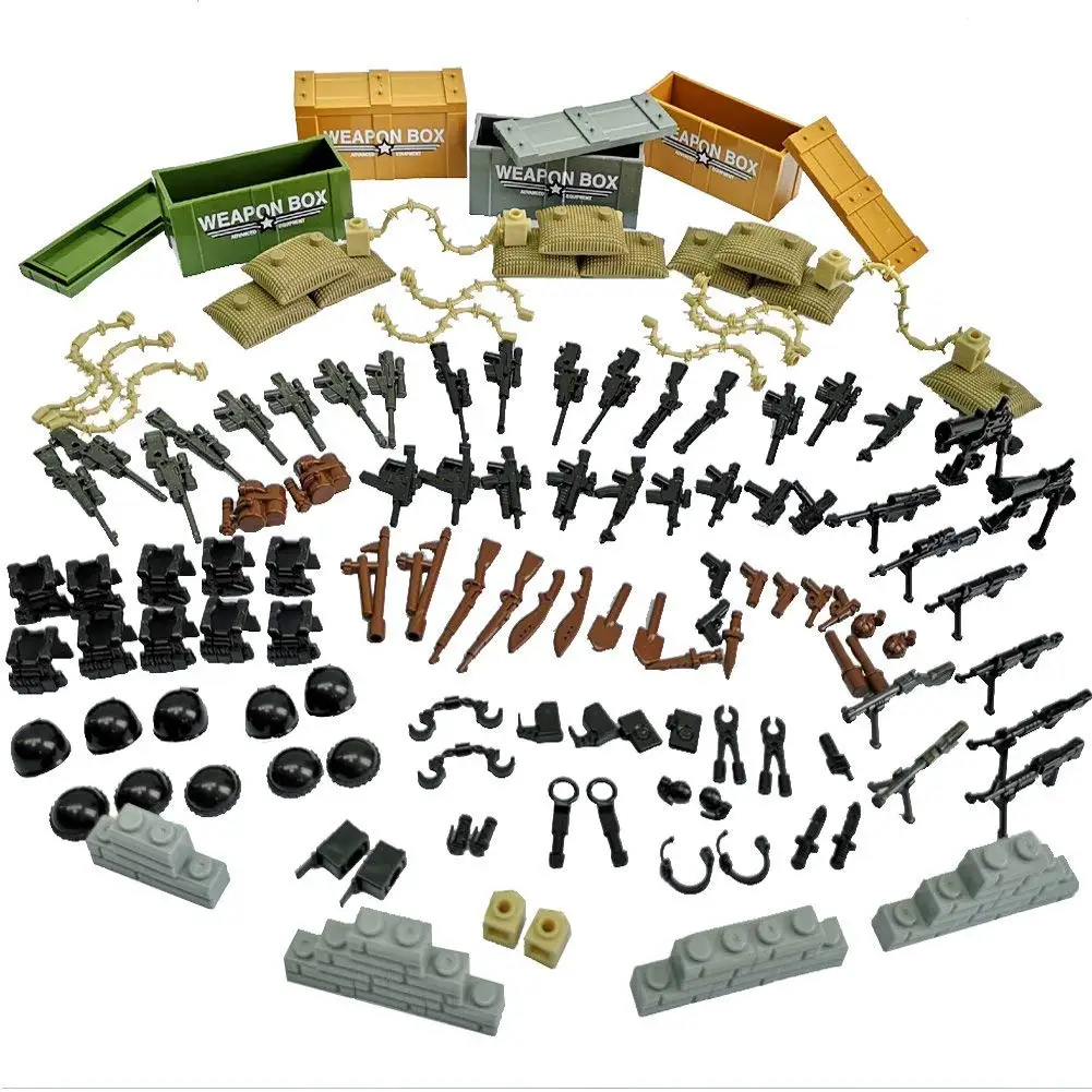 Taken All Custom Military Army Weapons and Accessories Set Compatible Major Brands ,Accessories - Hats, Weapons, Tools, Modern Assault Pack Military Building Blocks Toy