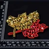 2018 new fashion design maple leaf glass beads sequins spangles beaded hot fix and sew on applique patch for garments