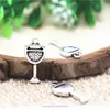 Wine Glass Charms Antique Tibetan silver Wine Glass Charms pendants 20x10mm