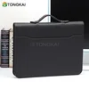 leather file folder zipper portfolio briefcase A4 padfolio with handles