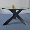 wood style round three legged coffee table