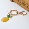 Enamel pineapple charm keychain