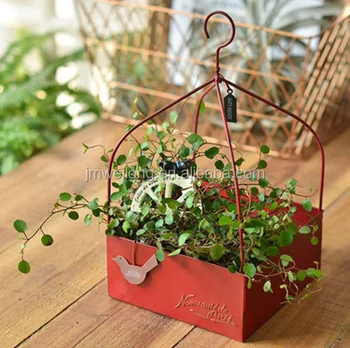 Hanging Flower Pots Large Metal Iron Bucket Holder Garden Hanging Flower Pots Large Metal Iron Bucket Holder Garden Balcony Planter