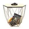 Ali export from china Metal Wire Basket Wooden Top refrigerator side table