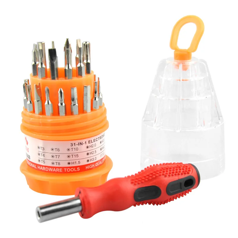 31 in 1 Mini Magnetic Carbon Steel Screwdriver Set Drill Bits and Drill Bit Holder Mobile Phone Repair Tool Set