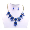 New Design Fashion Jewelry Alloy Acrylic Necklace Earrings Jewelry Set For Woman
