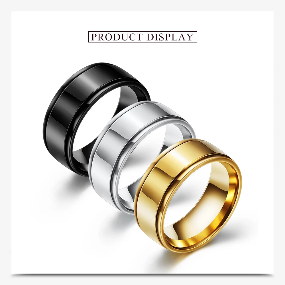8pcs stainless steel rings gold&silver wholesale lots jewelry new free shipping