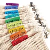 Amazon Hot Sale Environmental Eco Friendly Organic Cheap Cost Cotton Mesh Bag Set Pack Net Braided Produce Mesh Bags Pack Sets